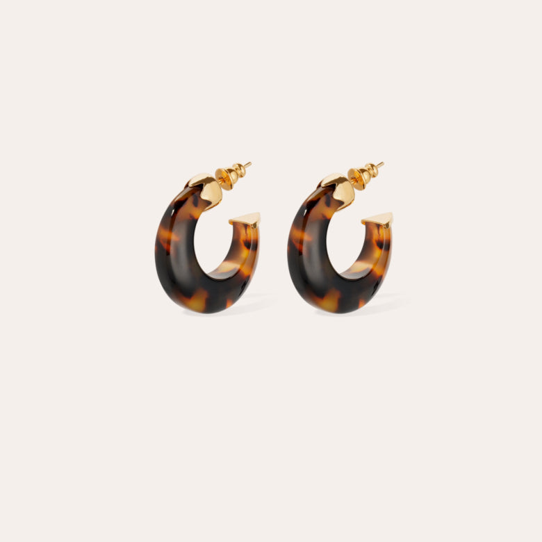 Gas Bijoux Earrings Mini Abalone Tortoise