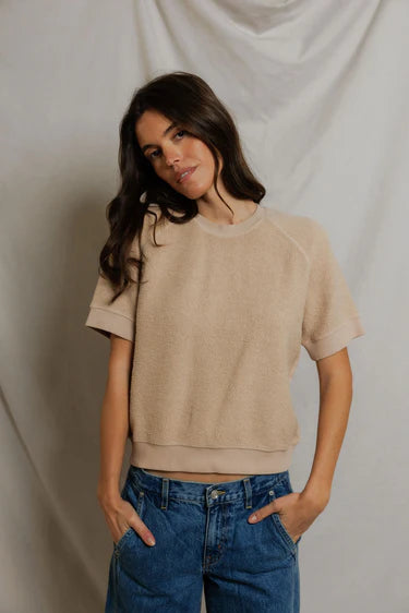 PWT Kennedy Fleece Short Sleeve Top Driftwood