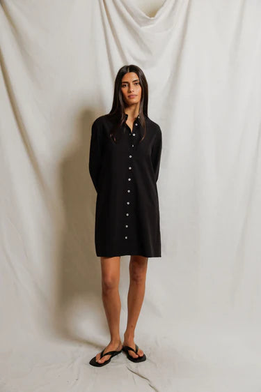 PWT Felicia Poplin Shirt Dress Black