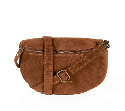 Maison Fanli Bum Bag Suede Dark Camel