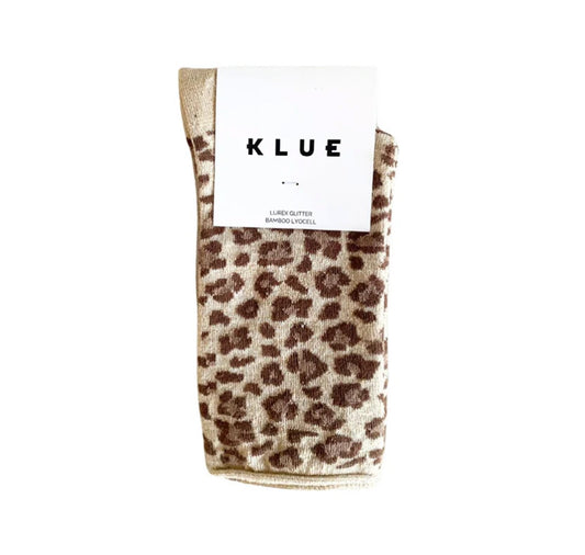 Klue Lurex Socks Leopard Beige