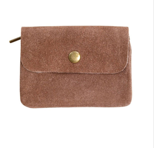 Coin Purse Suede Taupe
