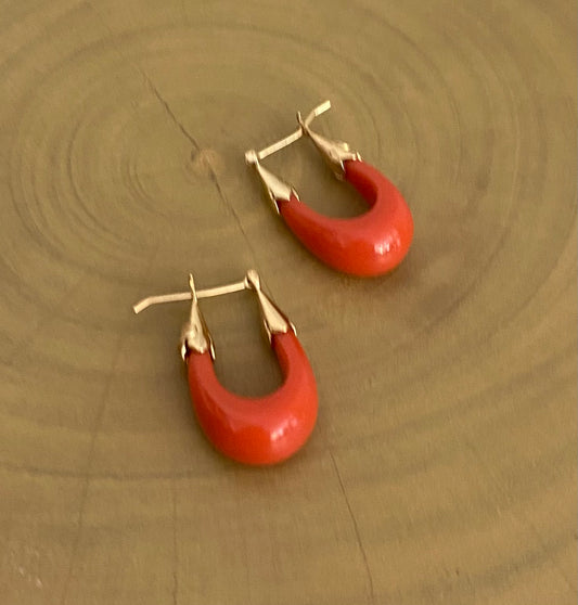 Gas Bijoux Earrings Ecume Small Coral