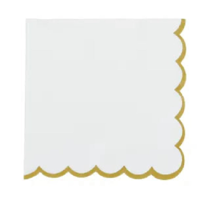 CTC Halcyon Paper Napkins White/Gold