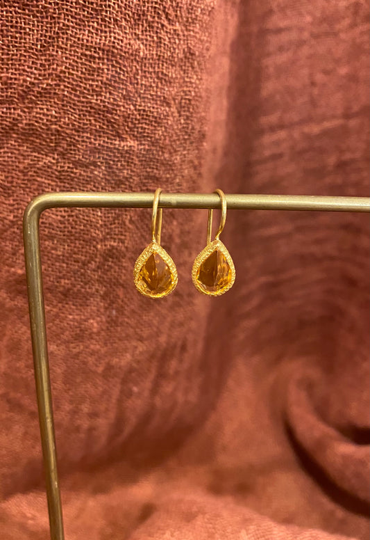 Sleepers Earrings Citrine