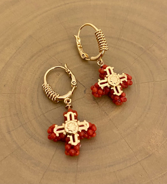 Gas Bijoux Earrings Tao Cruz Red Ochre