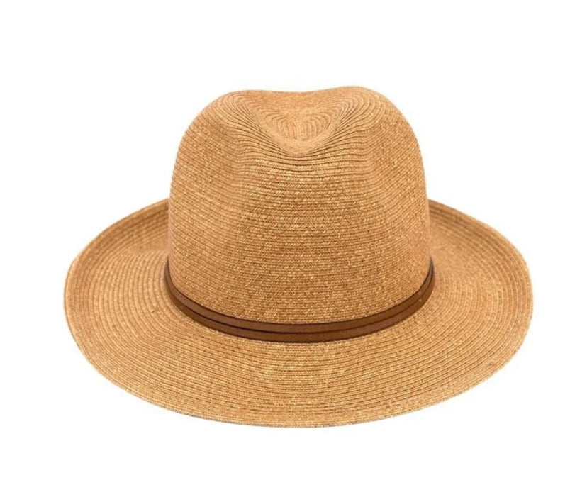 Borsalino Hat leather strap Havane