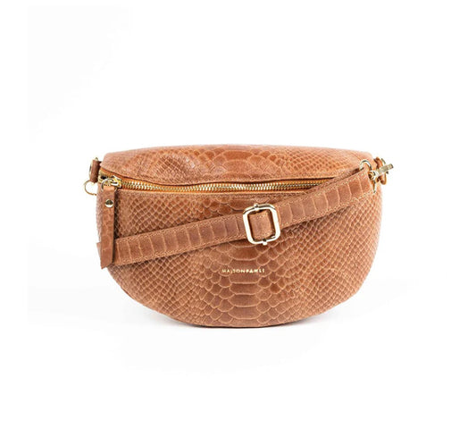 MAISON FANLI Bum Bag Python Caramel