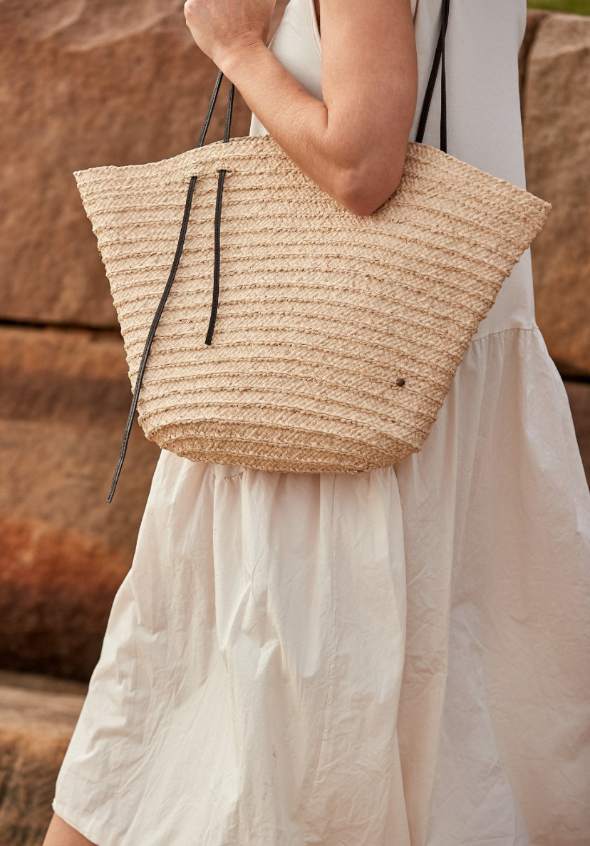 Made In Mada Ampy Bag Natural with leather straps