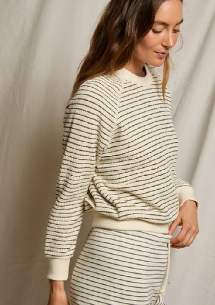 PWT Alexi French Terry Sweatshirt Charcoal Stripe