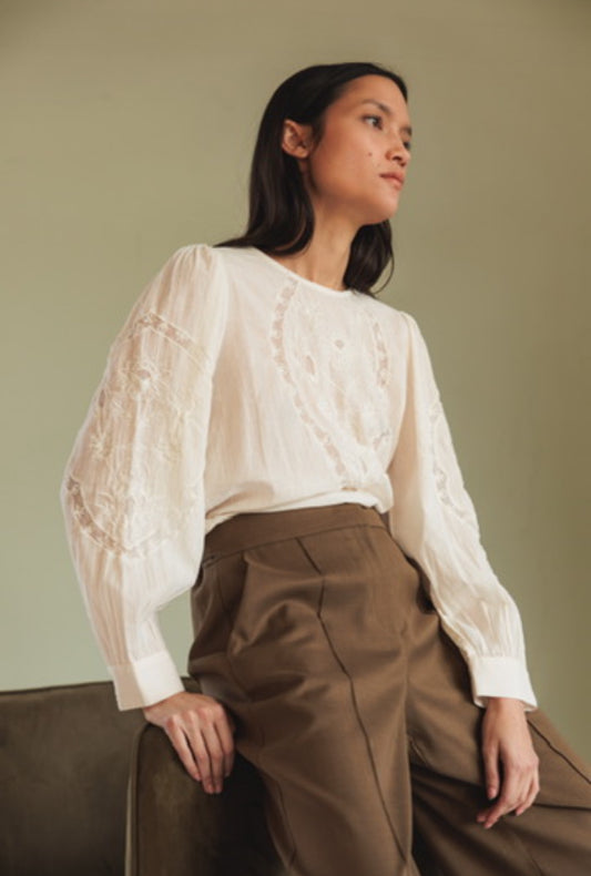 Indi & Cold Cotton Embroidered Top