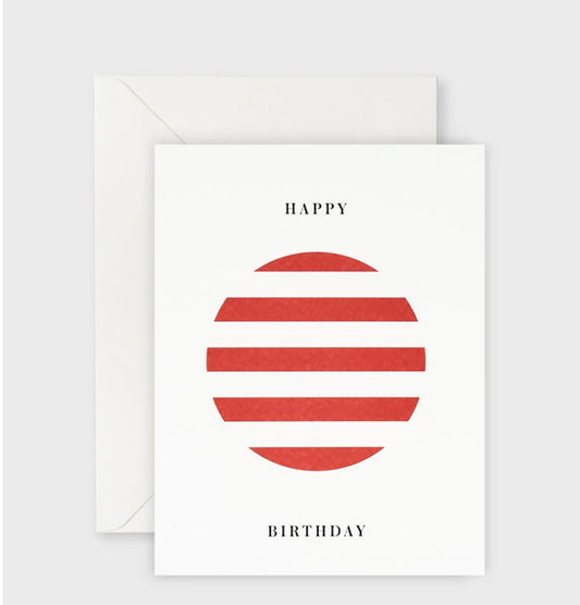 Lettuce Card Happy Birthday Red Stripe Circle