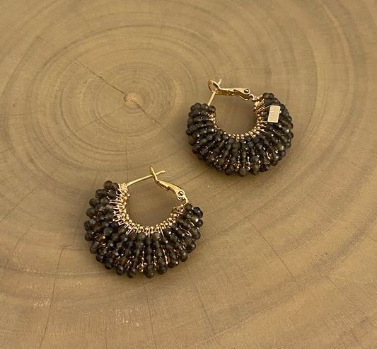 Gas Bijoux Earrings Izzia Black Small