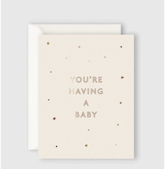 Father Rabbit Starry You are having a baby Card