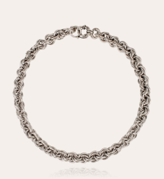 Gas Bijoux Maille Rond Entrecroise Necklace Silver