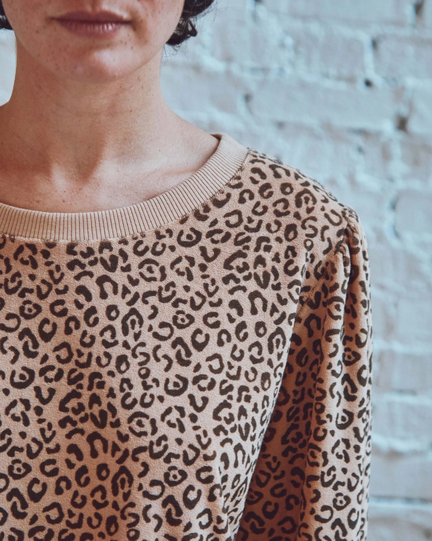 Beige and Black Leopard Terry Sweater Emile & Ida