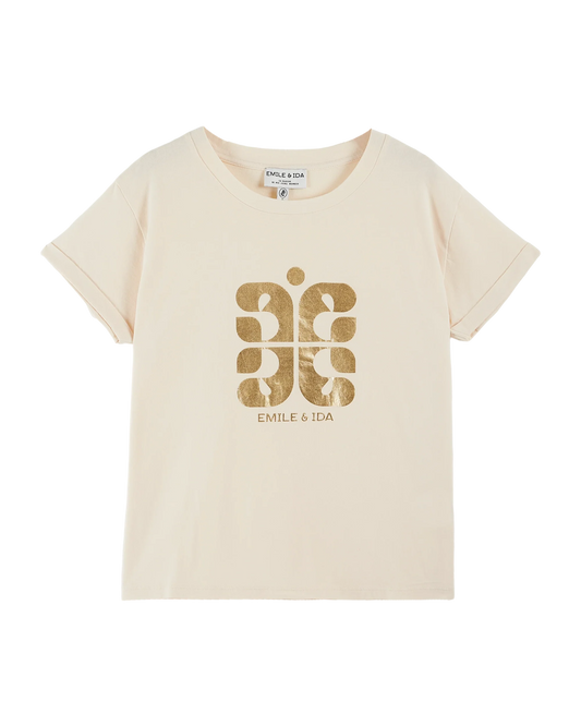 Cream T-shirt Logo Emile et Ida