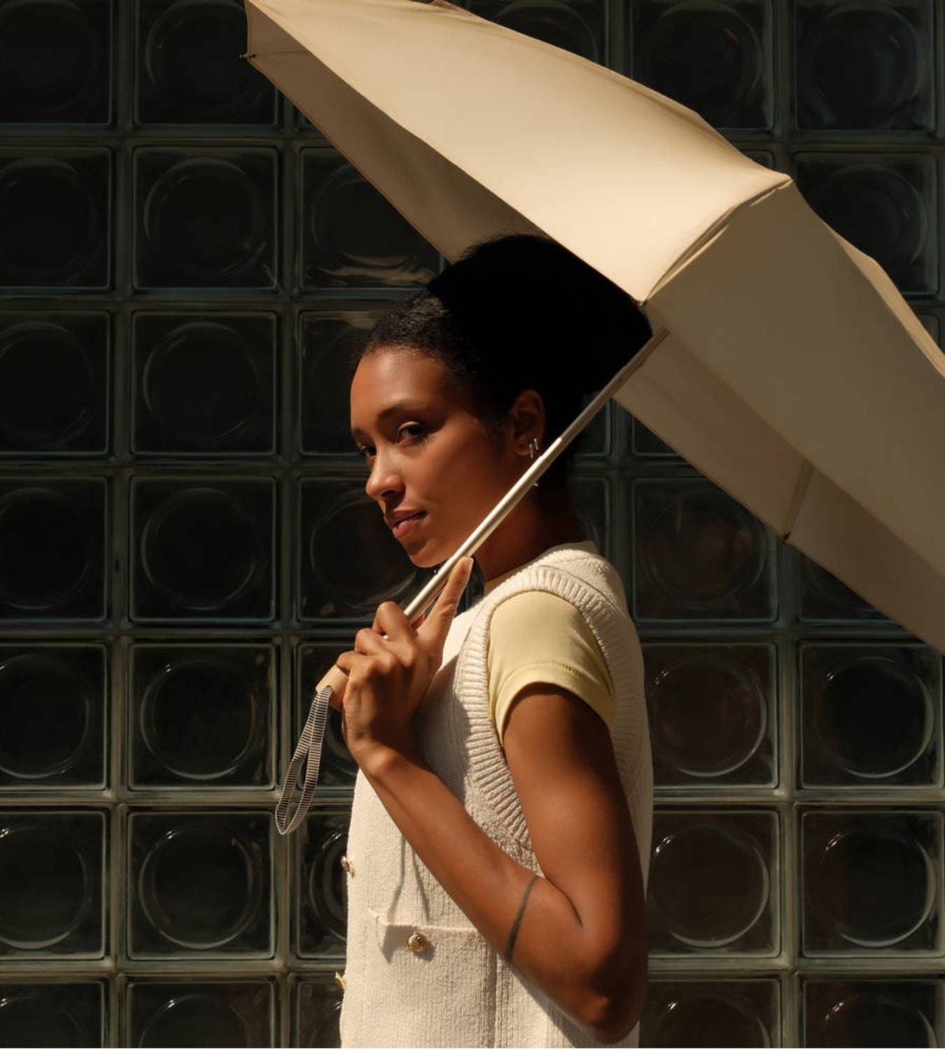 ANATOLE Micro Umbrella Sun & Rain Pale Yellow