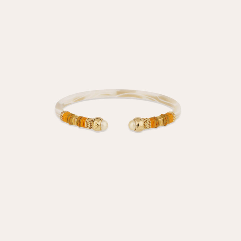 Gas Bijoux Bracelet Sari Ivory with Orange