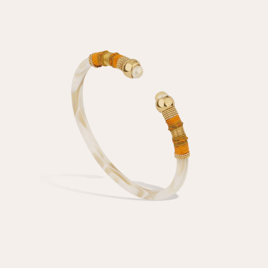 Gas Bijoux Bracelet Sari Ivory with Orange