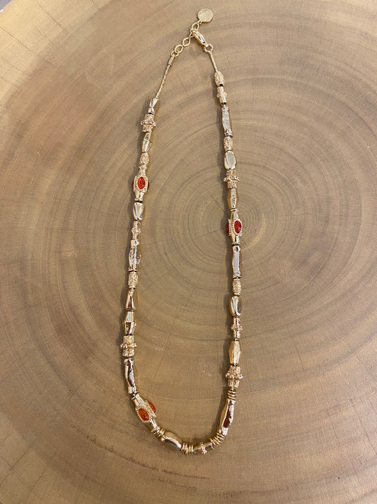Gas Bijoux Necklace Kali Cabochon Coral