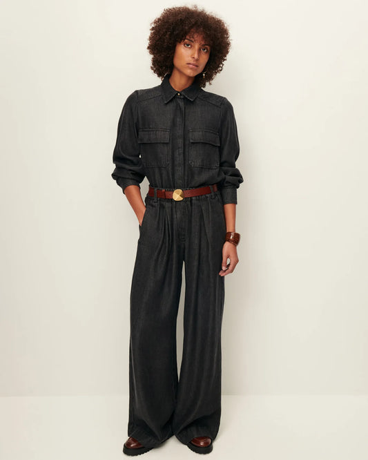 Sessun Rinim Elastic Waist Pants Carbonella