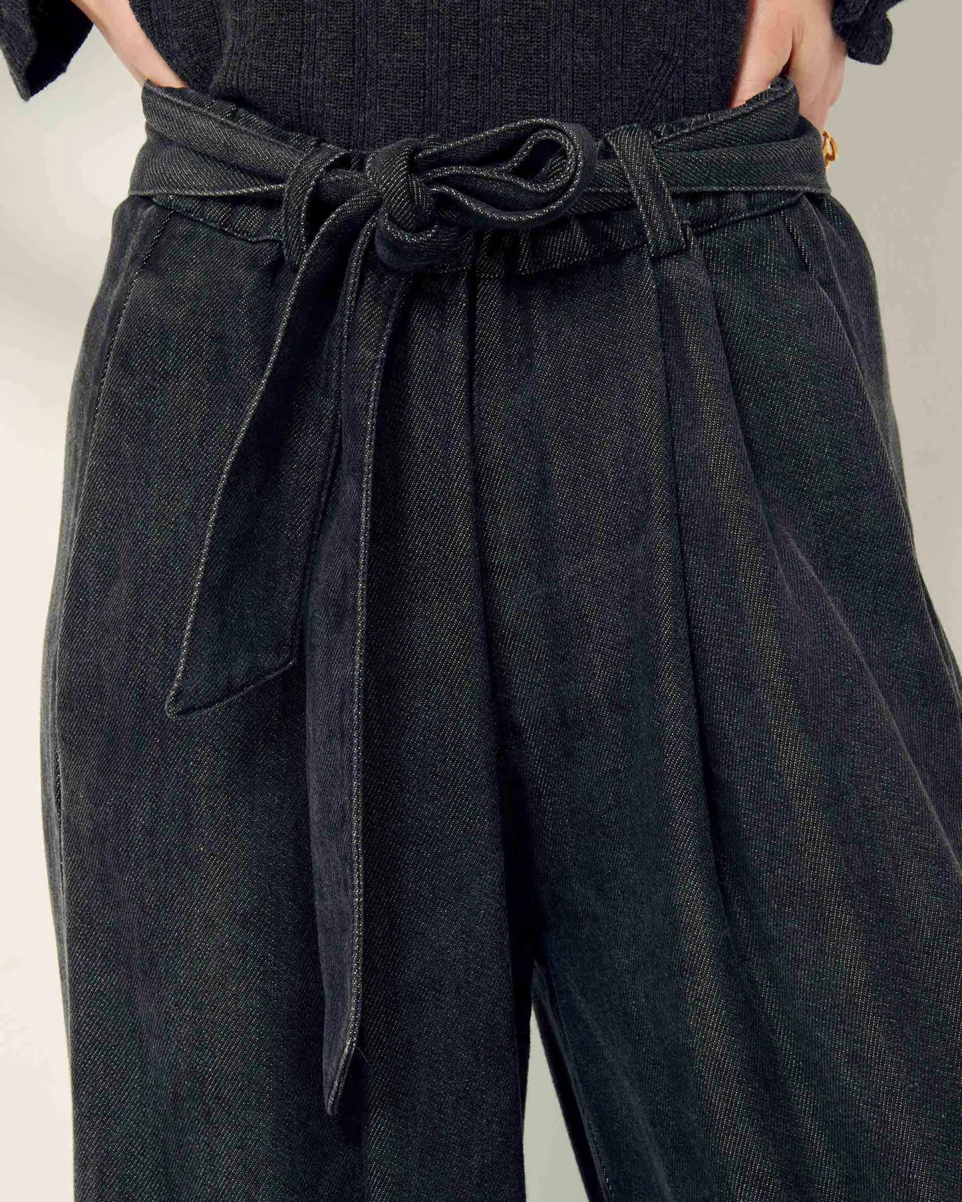 Sessun Rinim Elastic Waist Pants Carbonella