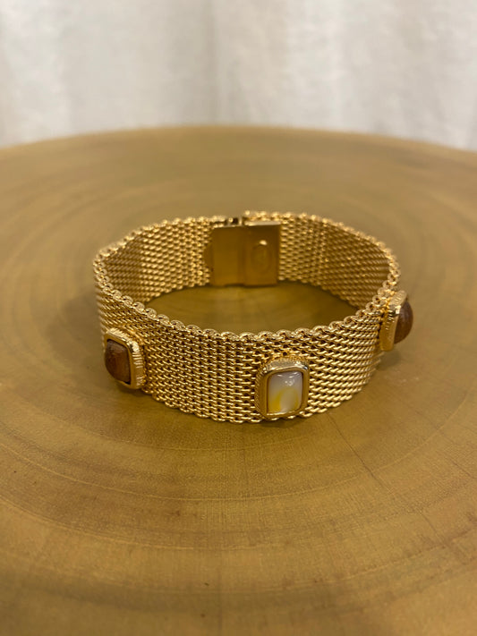 Gas Bijoux Bracelet Totem Wood and Mother of Pearl