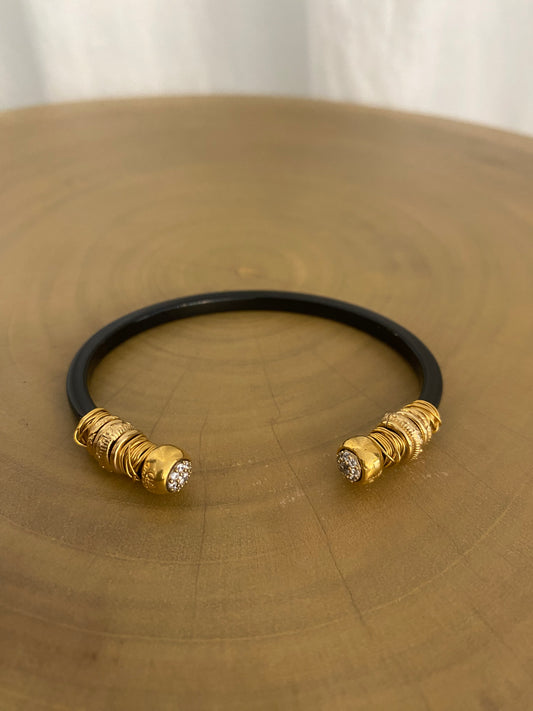 Gas Bijoux Bracelet Sari Black with Strass