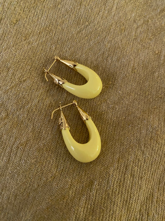Gas Bijoux Earrings Ecume Small Pale Yellow