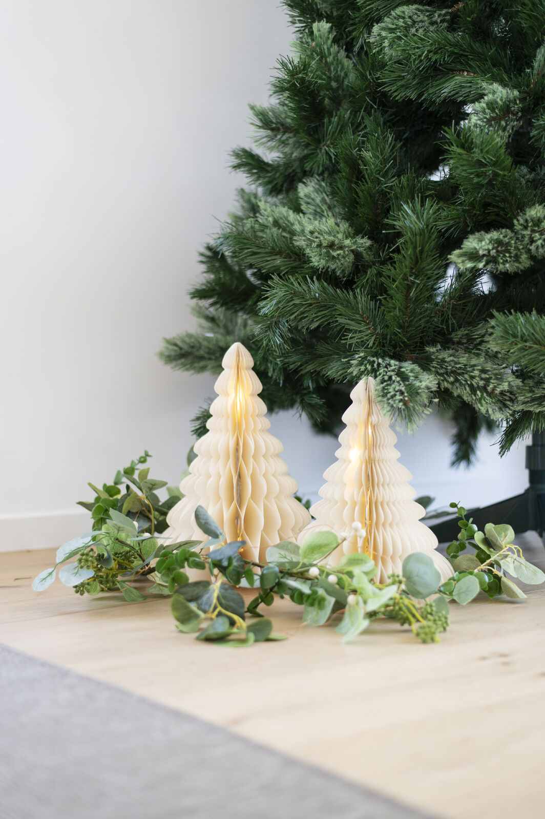 Mini Christmas Tree Off White with LED 30cm