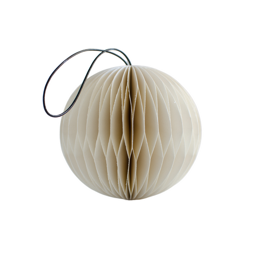 Paper Ornament Christmas Sphere Off White
