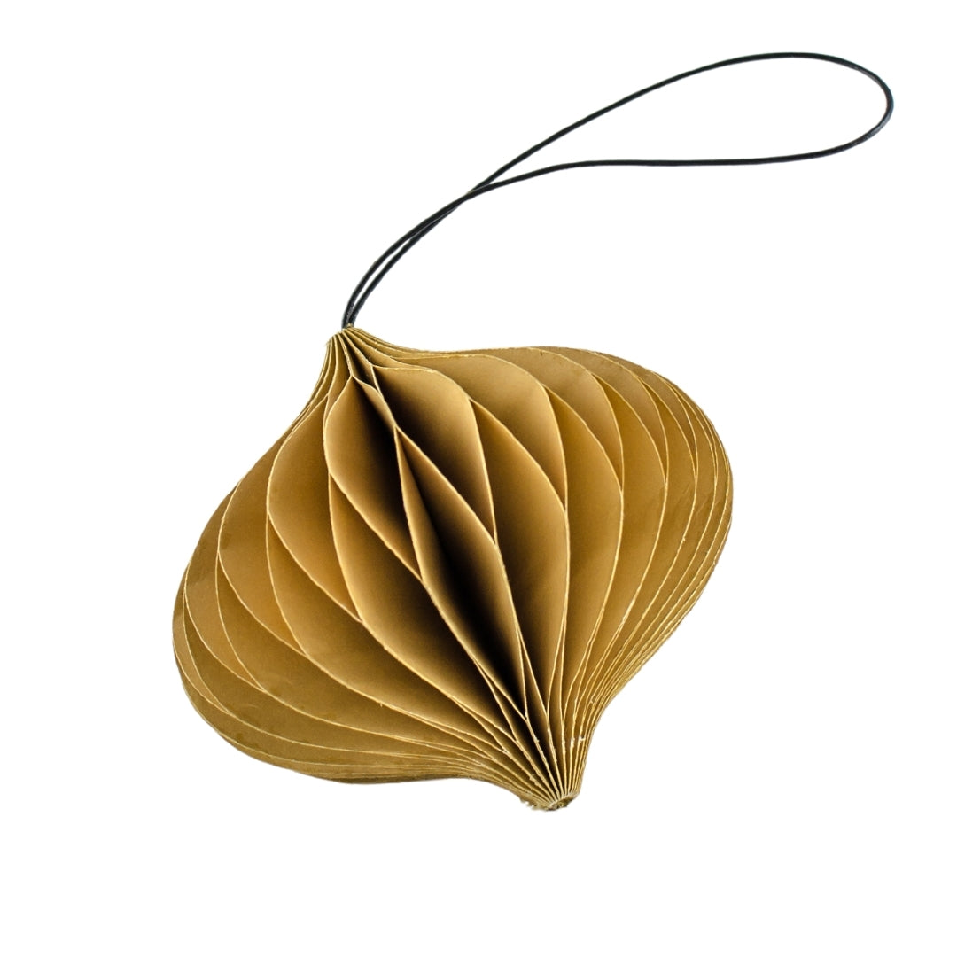 Paper Ornament Christmas Bauble Golden Sand