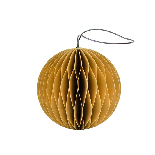 Paper Ornament Christmas Sphere Golden Sand