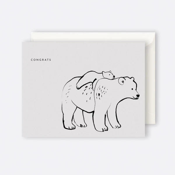 Father Rabbit Congrats Mummy and Baby Bear Card