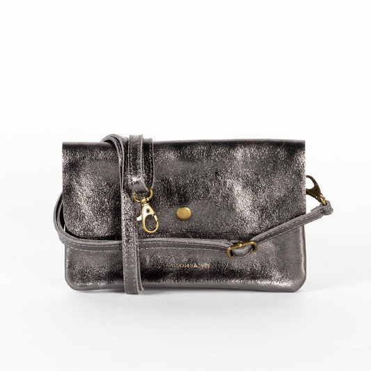 MAISON FANLI Metallic Flat Pochette Grey