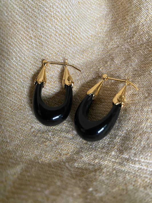 Gas Bijoux Earrings Ecume Black