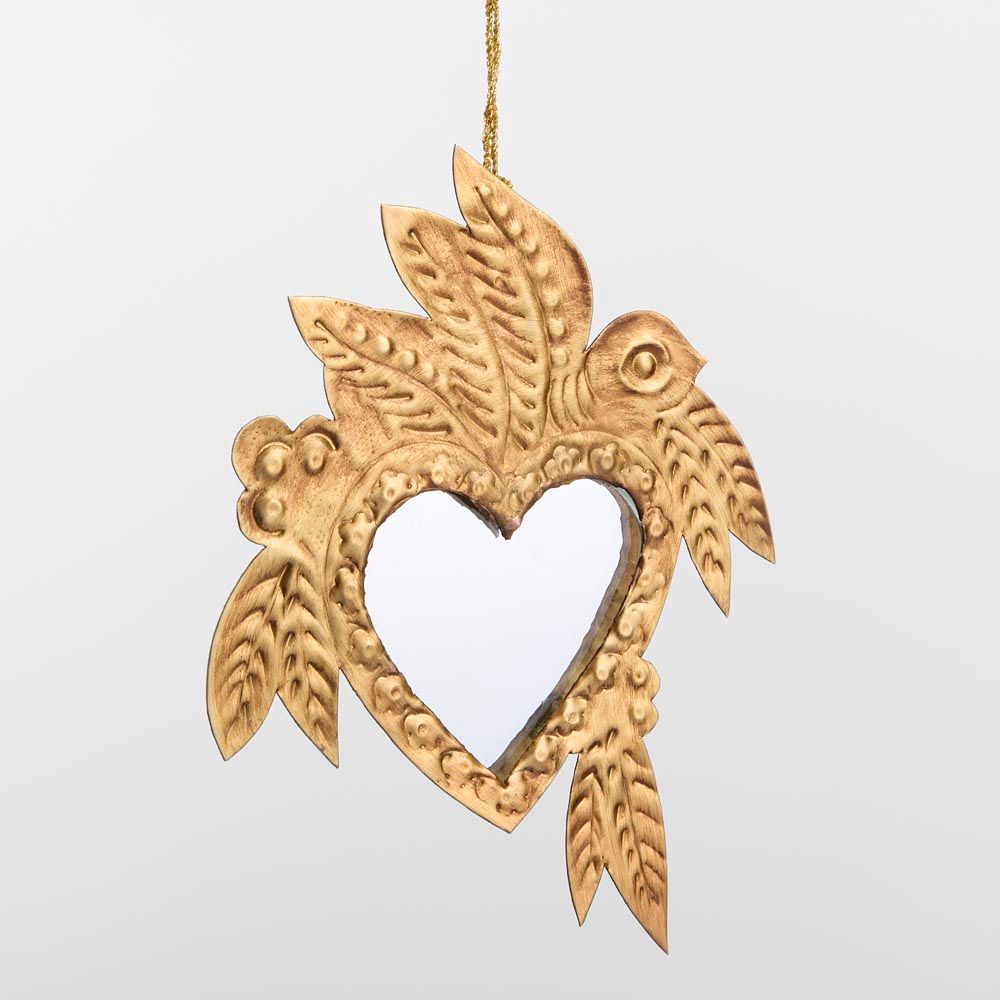 Heart Mirror With Bird