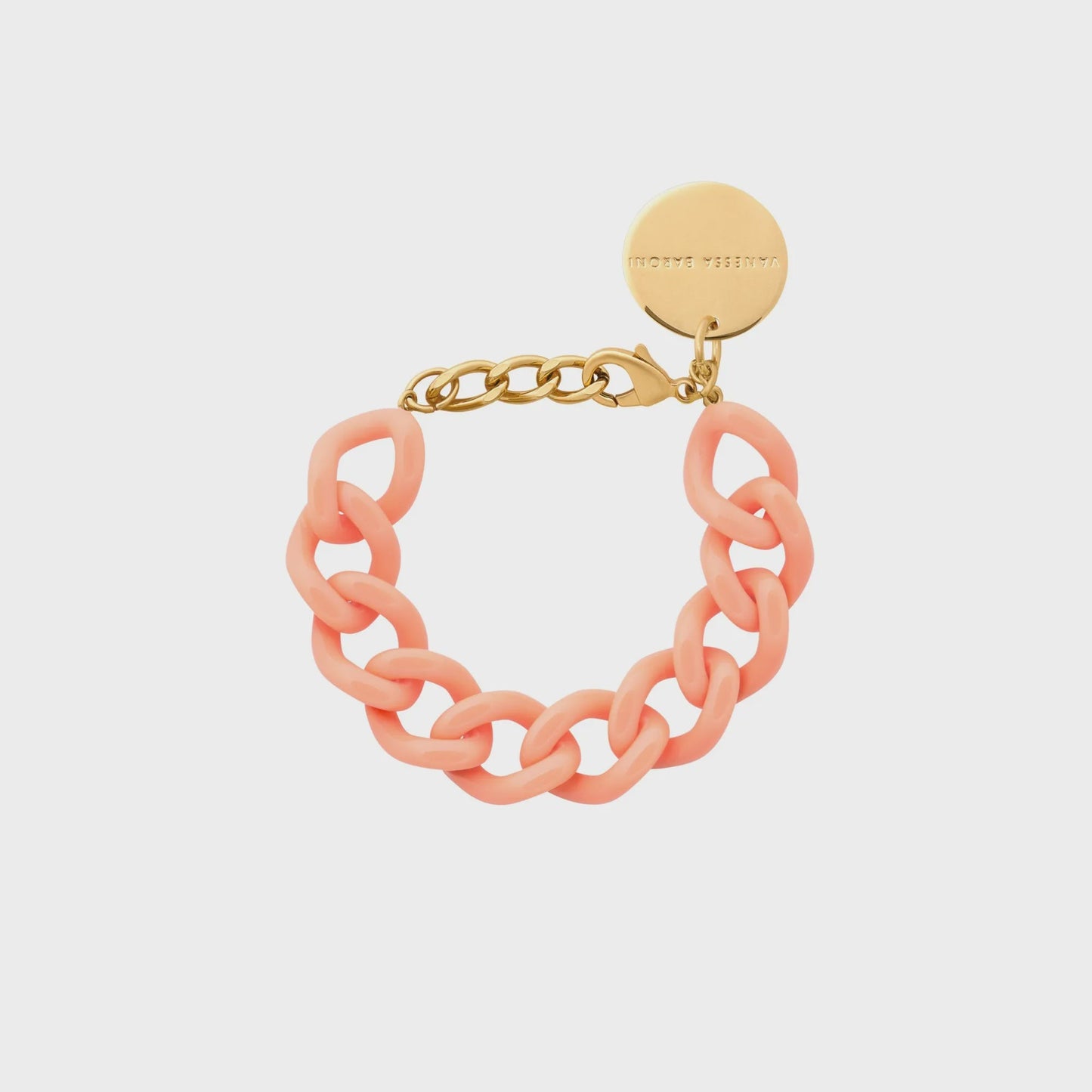 Vanessa Baroni Mini Flat Chain Bracelet Peach/Peach sorbet/ Pink