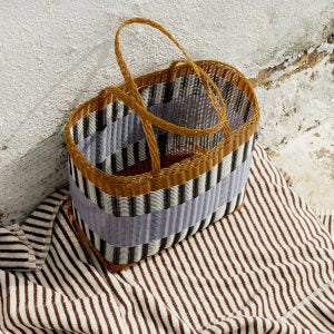 Palorosa Mercado Basket Medium Tobacco+Lilac