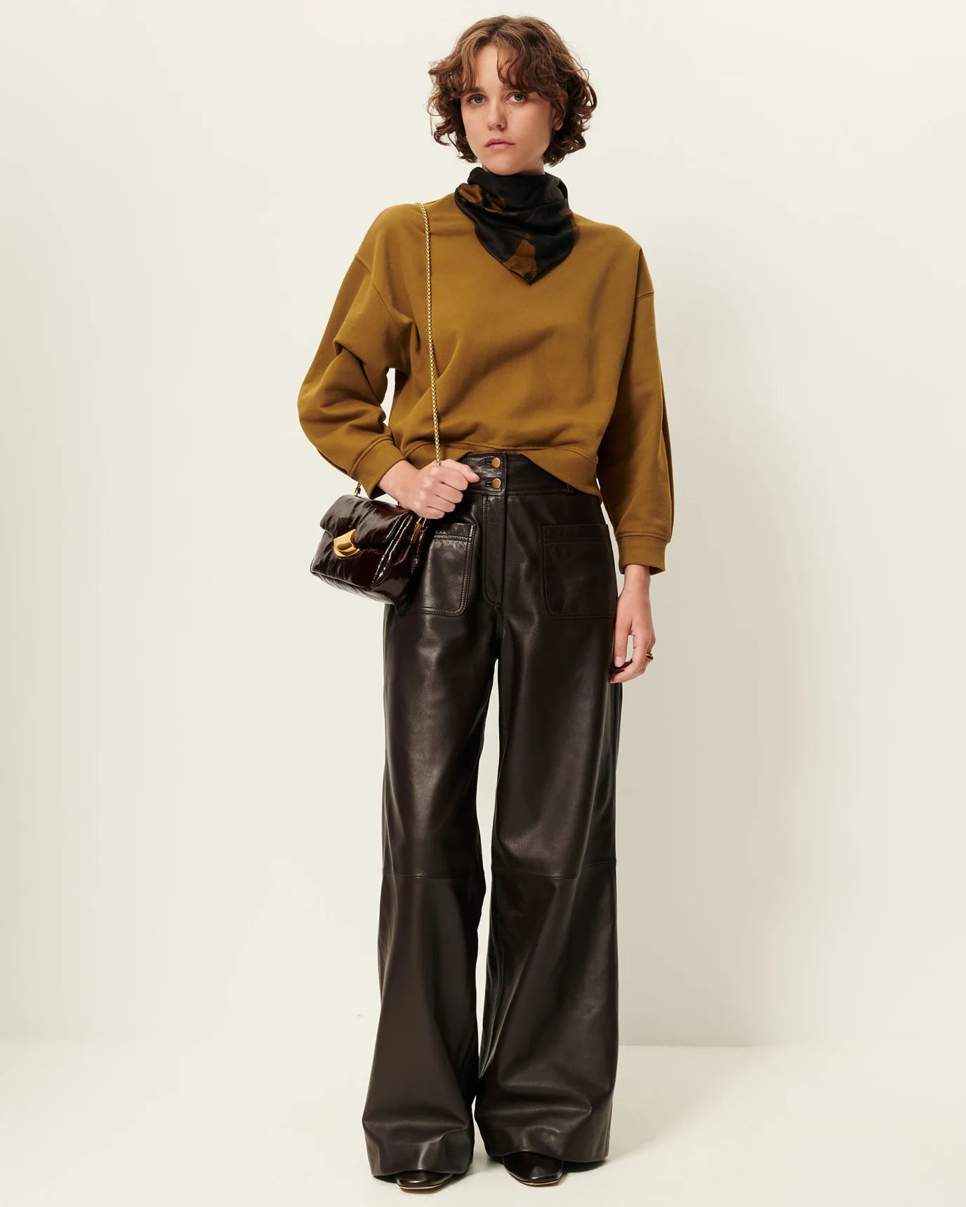 Sessun Manah Leather Pants Coffee