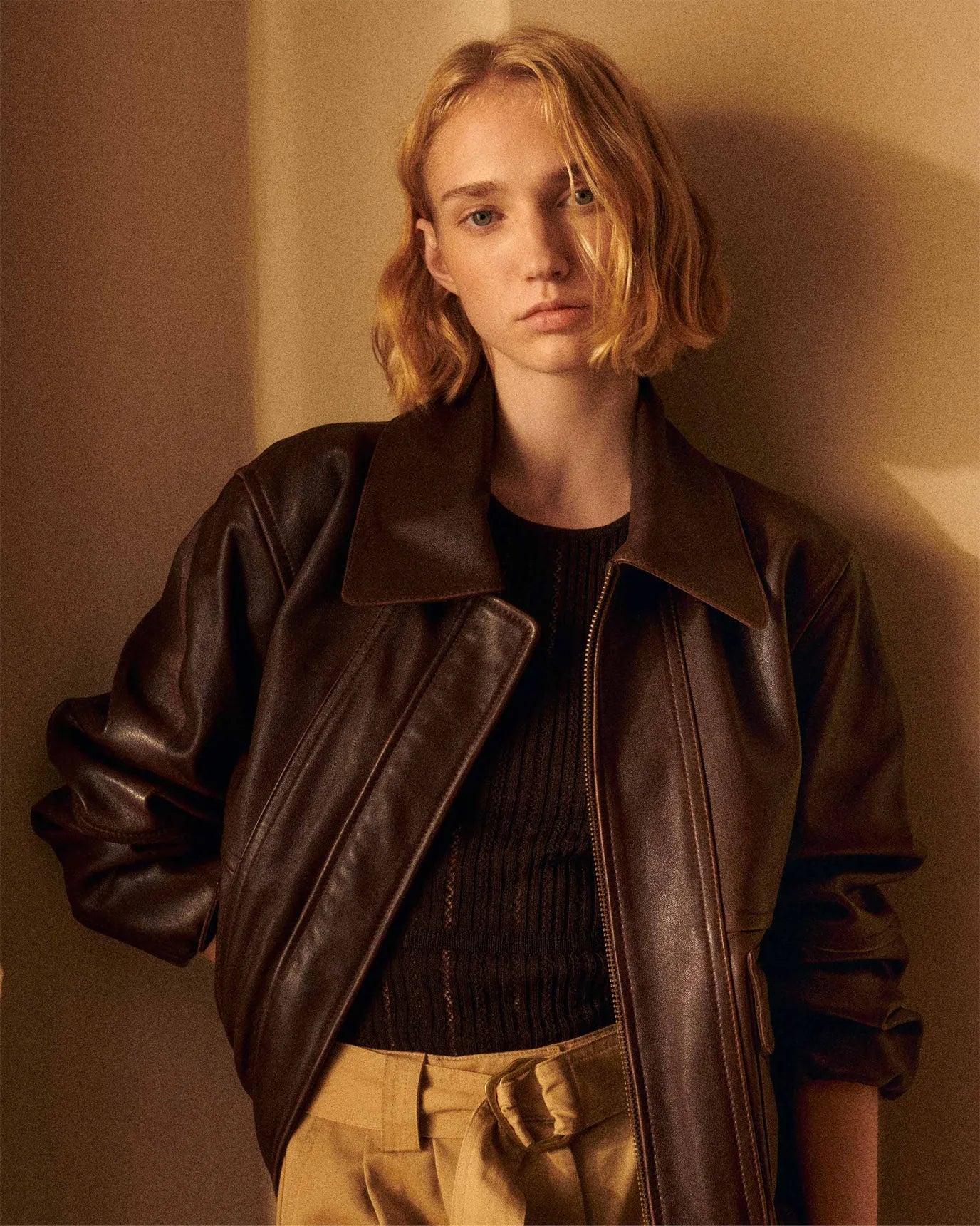 Sessun Wyatt Leather Jacket Brown