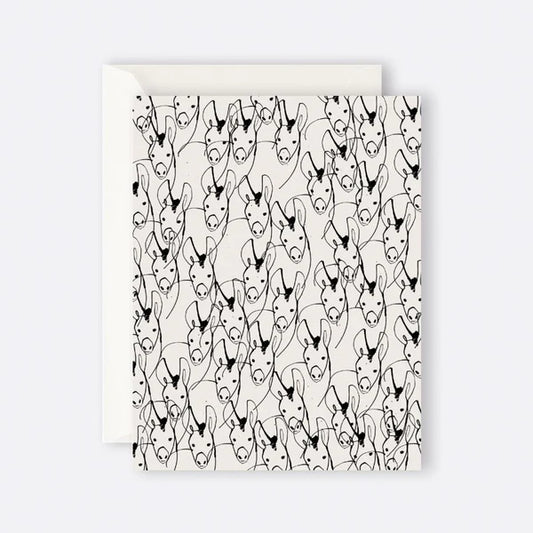 Father Rabbit Donkeys card