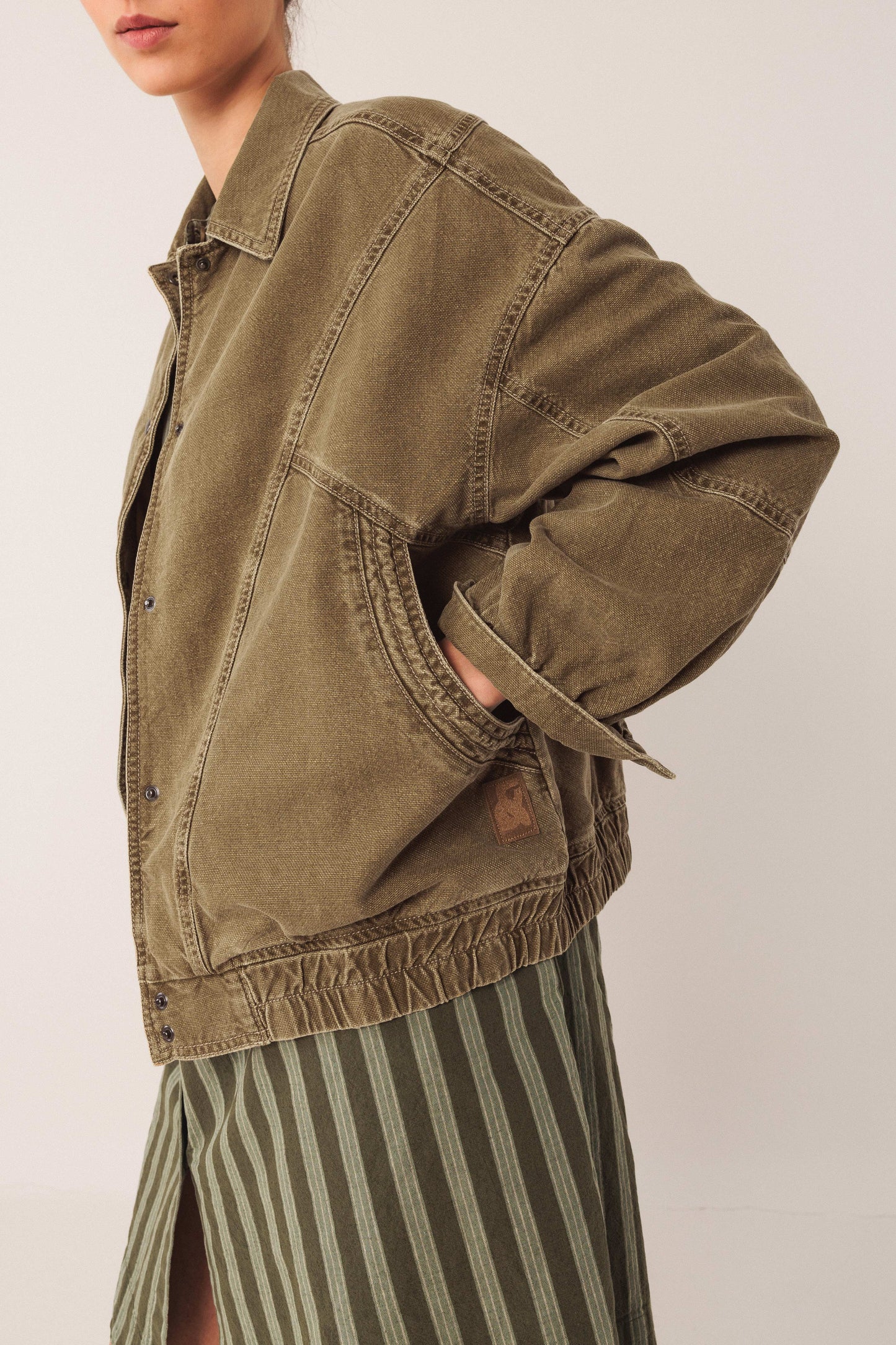 Indi & Cold Denim Jacket Khaki