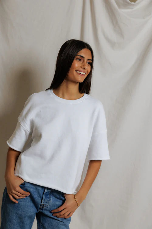 PWT Ezra Short Sleeve Sweatshirt White