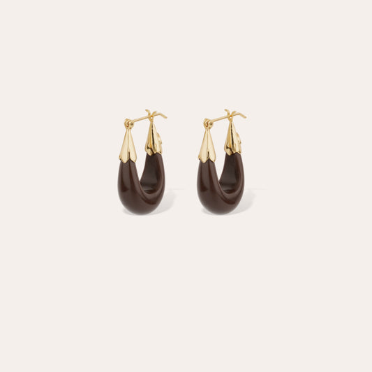 Gas Bijoux Earrings Ecume Small Brown