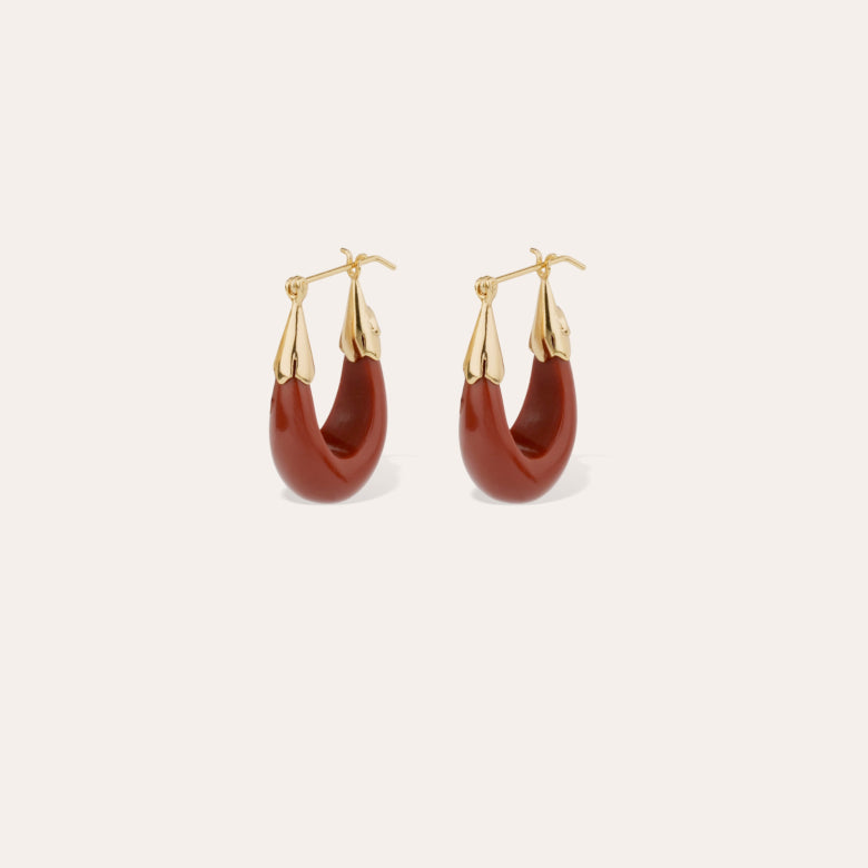 Gas Bijoux Earrings Ecume Small Red Ochre