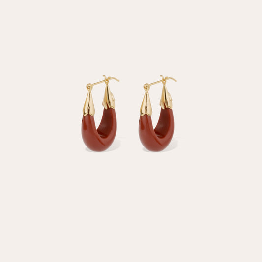 Gas Bijoux Earrings Ecume Small Red Ochre
