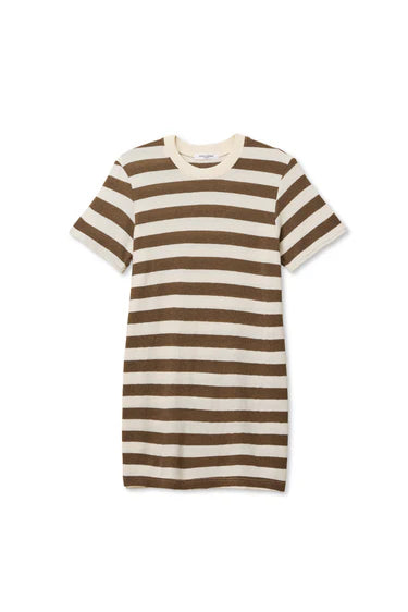 PWT Rhett Rugby Tee Shirt Dress Mocha Stripe