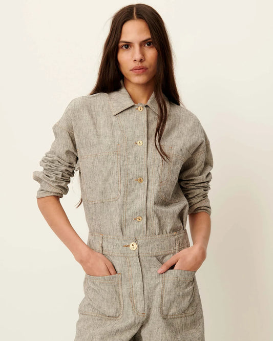 Sessun Notteri Overshirt Whilblack